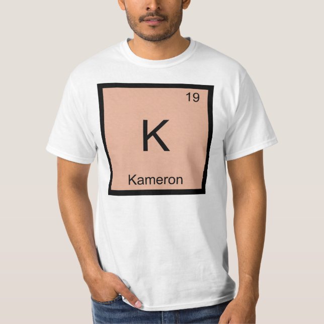 T-shirt Kameron  Nom Élément Chimique Tableau Périodique (Devant)