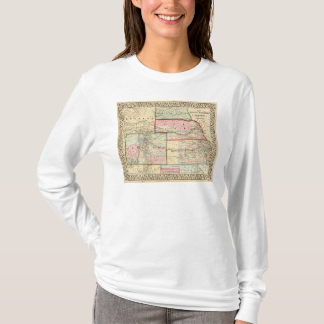 T-shirt Kan, Neb, carte de Colo par Mitchell (Devant)