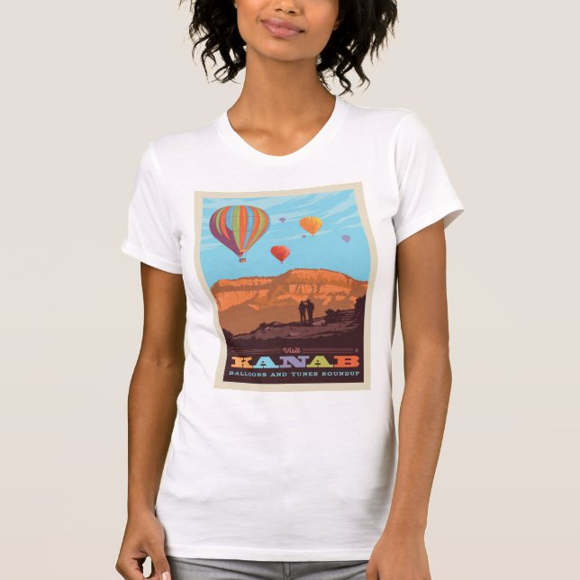 T-shirt Kanab, Utah | Ballons Et Roundup De Tunes (Devant)