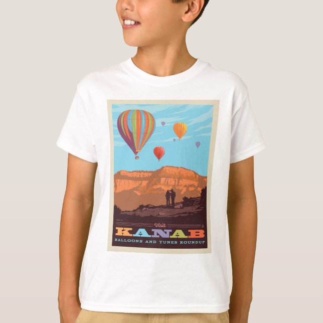 T-shirt Kanab, Utah | Ballons Et Roundup De Tunes (Devant)