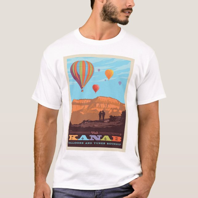 T-shirt Kanab, Utah | Ballons Et Roundup De Tunes (Devant)