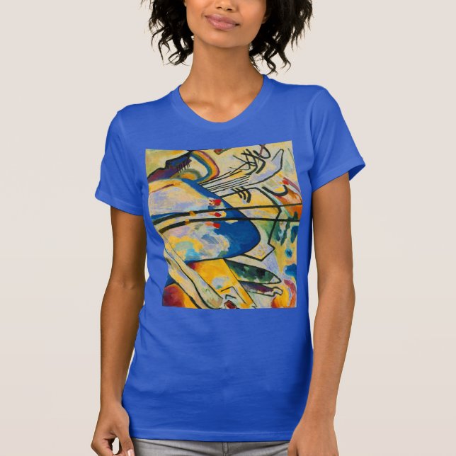 T-shirt Kandinsky Composition IV Art Abstrait Royal Blue (Devant)