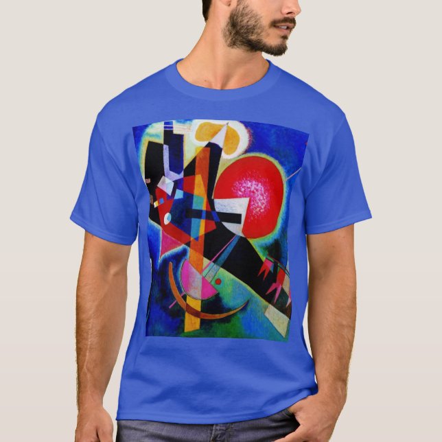 T-shirt Kandinsky en bleu Abstrait peinture profonde Royal (Devant)