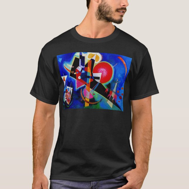 T-shirt Kandinsky en peinture Abstraite bleue (Devant)