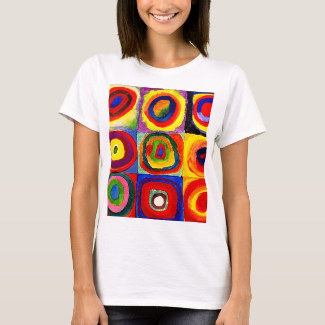 T-shirt Kandinsky Farbstudie Cercles Carré Quadrate Art (Devant)