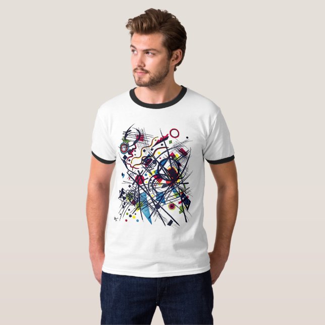 T-Shirt Kandinsky Lithographie Abstraite Rétro à C (Devant entier)
