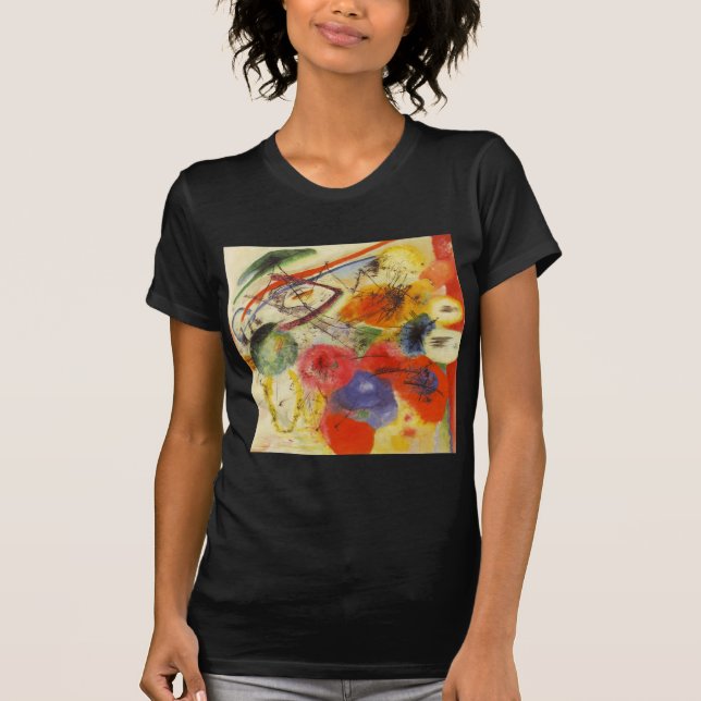 T-shirt Kandinsky Noir frappe la peinture Abstraite (Devant)