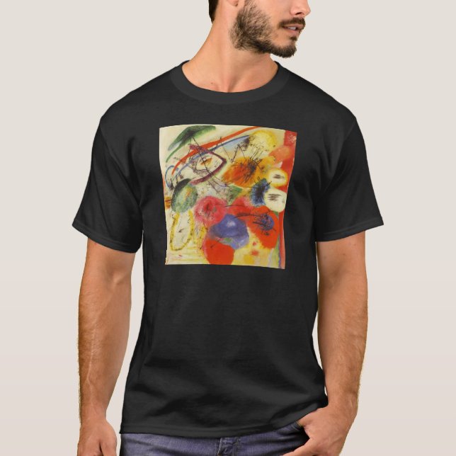 T-shirt Kandinsky Noir frappe la peinture Abstraite (Devant)