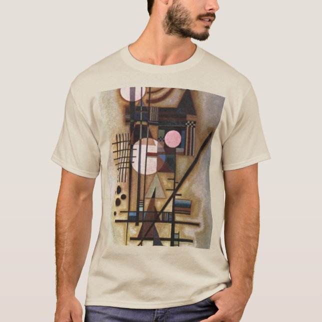 T-shirt Kandinsky Sofned Construction Sable d'Art Abstrait (Devant)
