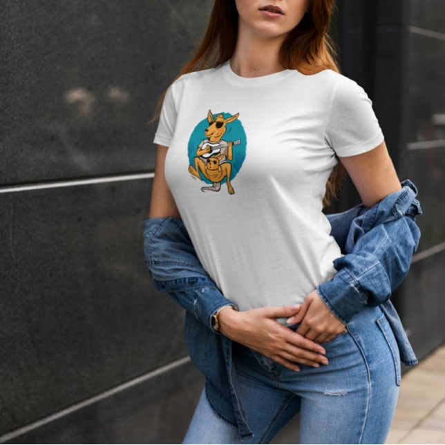 T-shirt Kangaroo Avec Bébé Guitare (Créateur téléchargé)