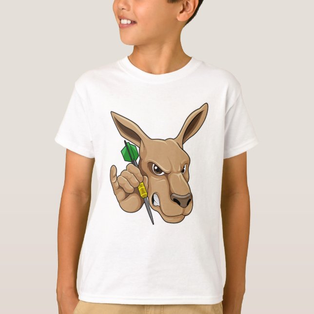 T-shirt Kangaroo comme joueur de Dart avec Dart (Devant)