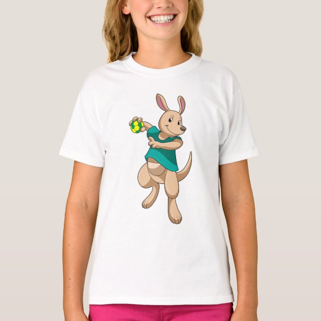 T-shirt Kangaroo comme joueur de handball avec Handball (Devant)