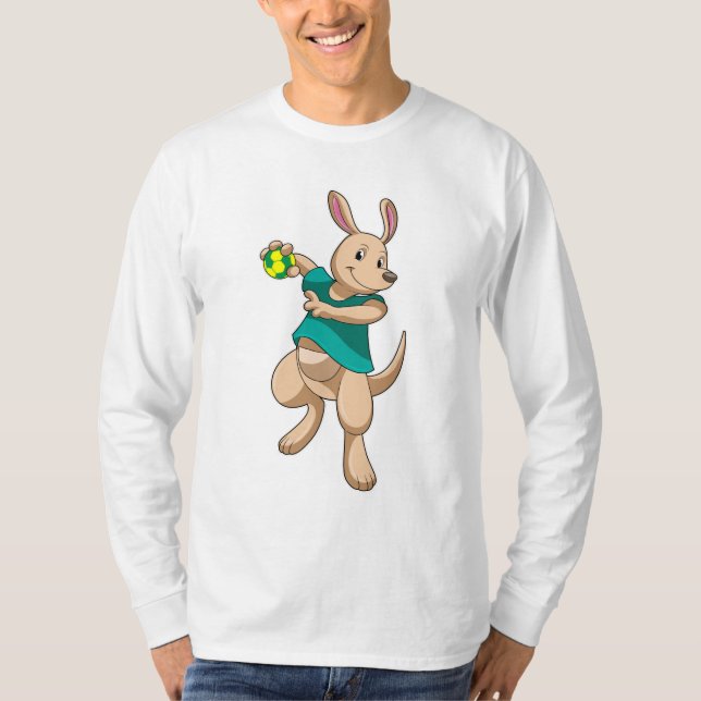 T-shirt Kangaroo comme joueur de handball avec Handball (Devant)