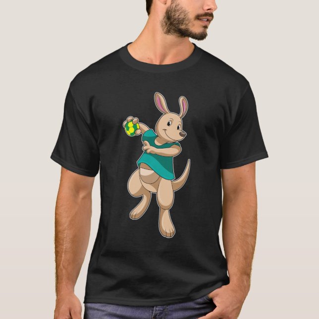 T-shirt Kangaroo comme joueur de handball avec Handball (Devant)