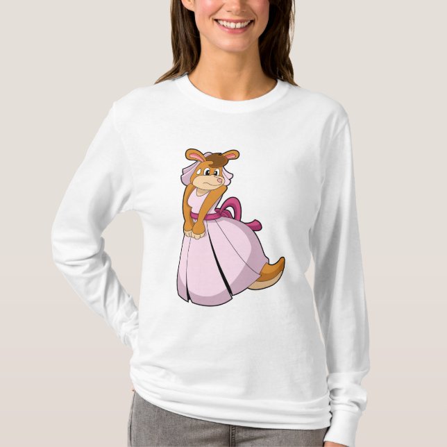 T-shirt Kangaroo comme mariée avec robe Mariage (Devant)