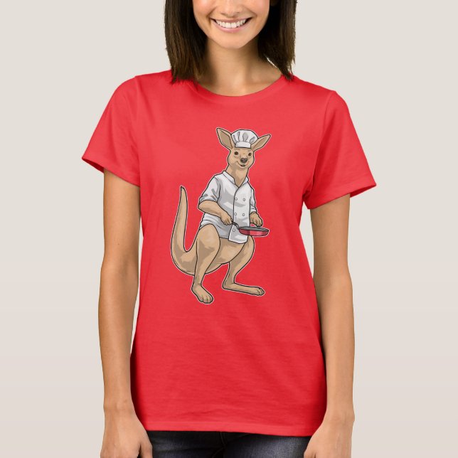 T-shirt Kangaroo Cook Pan Cooking (Devant)