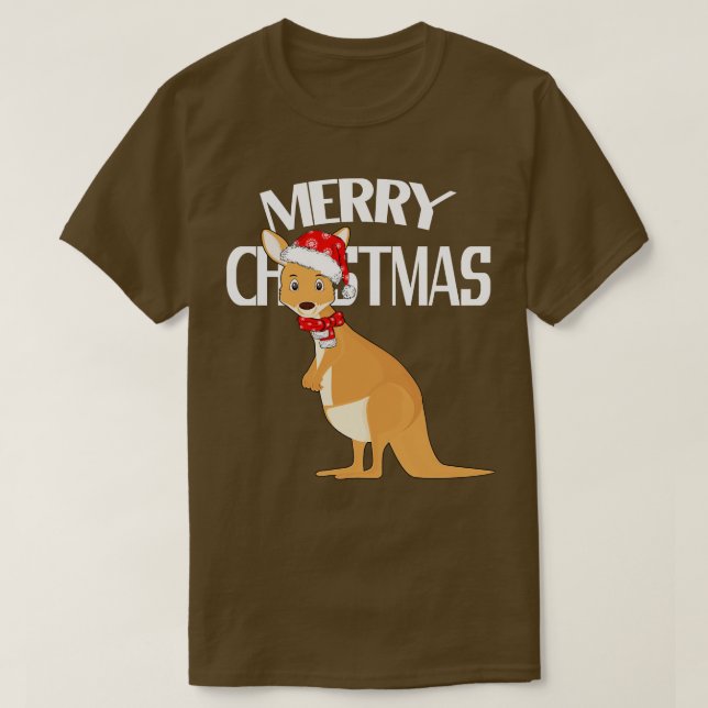 T-shirt Kangaroo de Noël australien (Design devant)