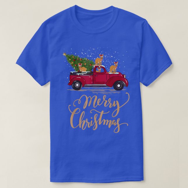 T-shirt Kangaroo Driving Christmas (Design devant)