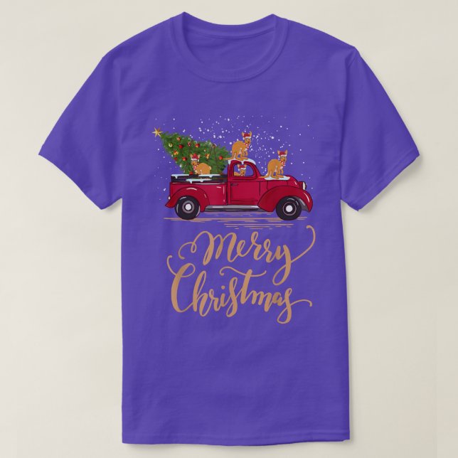 T-shirt Kangaroo Driving Christmas (Design devant)