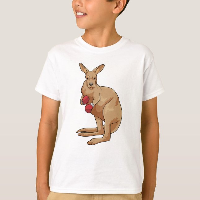 T-shirt Kangaroo en boîte avec gants de boxe (Devant)