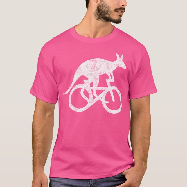 T-shirt Kangaroo équitation vélo amusant Sport Motivation  (Devant)