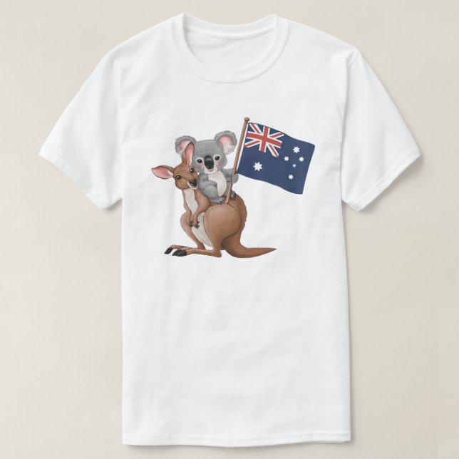 T-shirt Kangaroo et Koala White (Design devant)