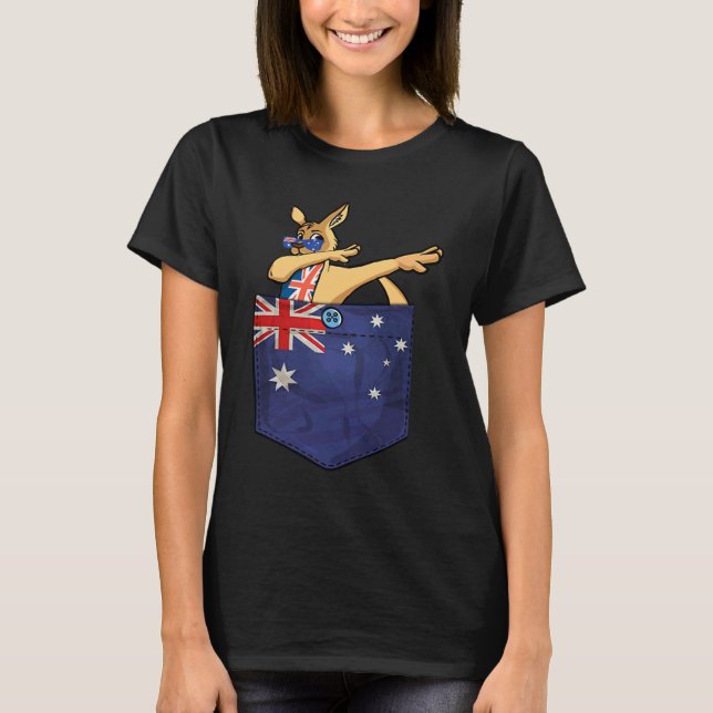 T-shirt Kangaroo In Your Pocket Australia Flag  Australia (Devant)