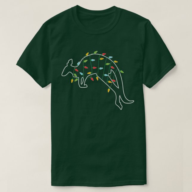 T-shirt Kangaroo Lover Christmas Tree Light Pajama Xmas Gi (Design devant)