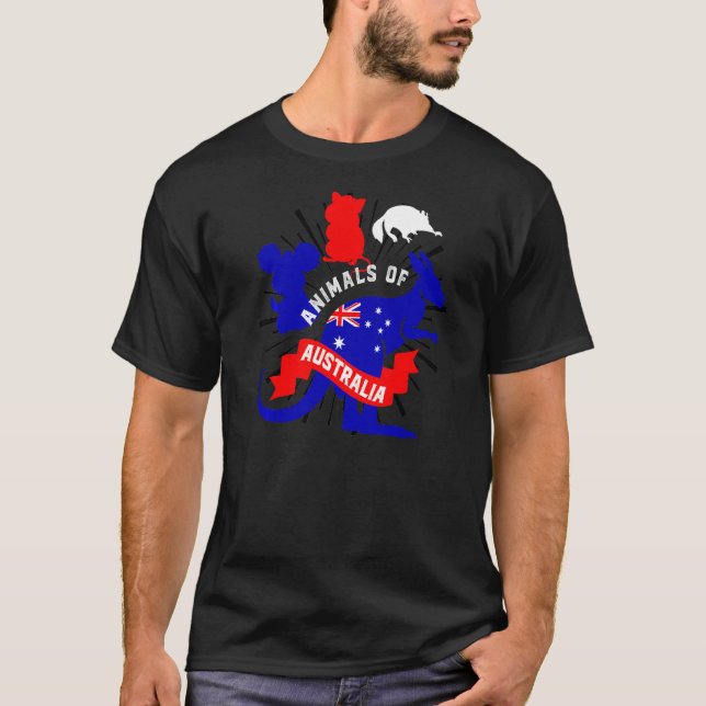 T-shirt Kangaroo Quokka Sugar Glider Koala Animaux De Aust (Devant)
