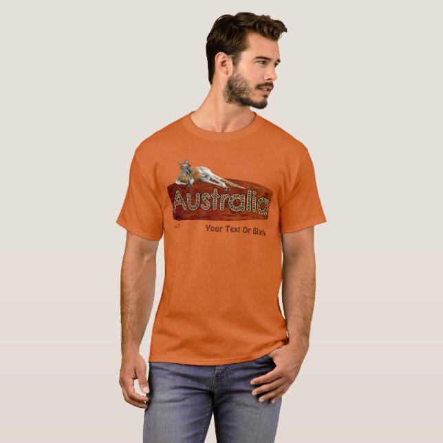 T-shirt Kangaroo Rouge En Casquette Slouch (Devant entier)