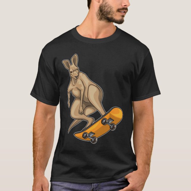 T-shirt Kangaroo Skateboard Sports (Devant)