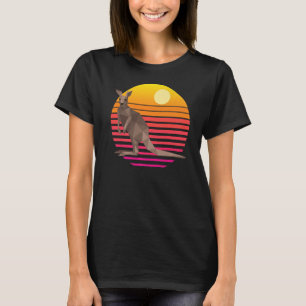 T-shirt Kangaroo Sunset Australie Kangaroos Retro Premium