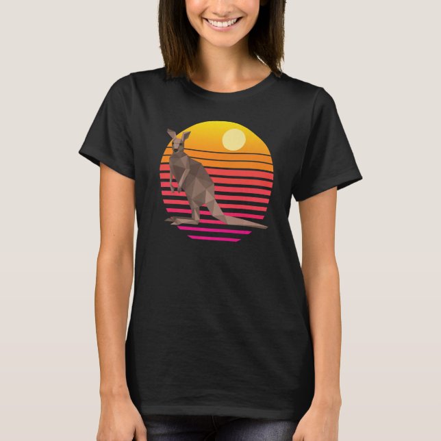 T-shirt Kangaroo Sunset Australie Kangaroos Retro Premium (Devant)