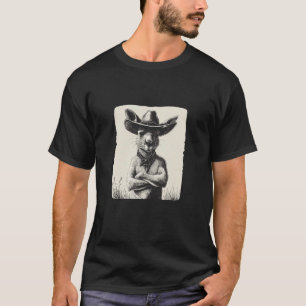 T-shirt Kangourou drôle avec costume de chapeau de cowboy