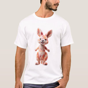 T-shirt Kangourou orange enjoué et graphique pour hommes