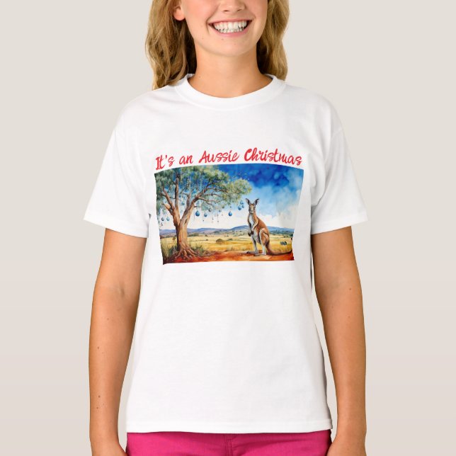 T-shirt Kangourou sous un eucalyptus avec des boules de No (Devant)