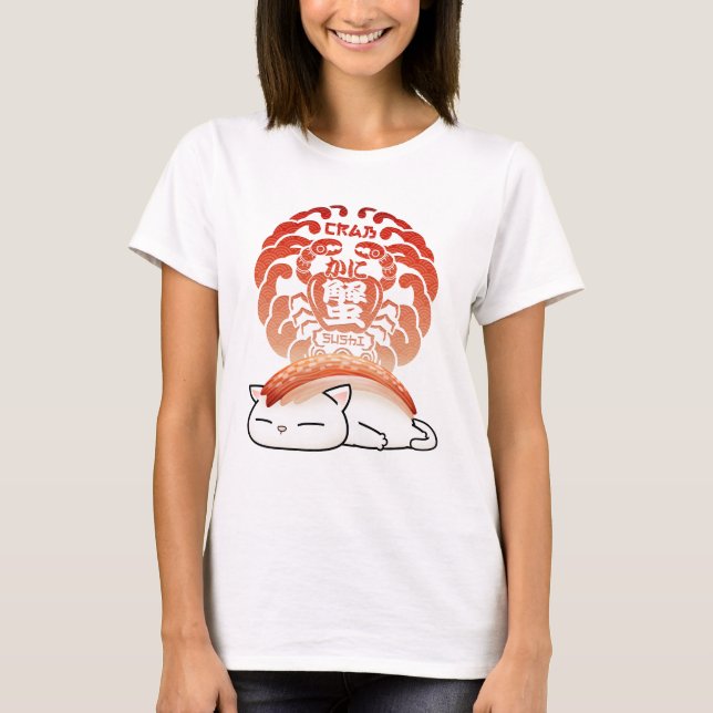 T-shirt Kani Crab Sushi Chat (Devant)