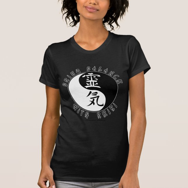 T-shirt Kanji de Yin Yang Reiki (Devant)