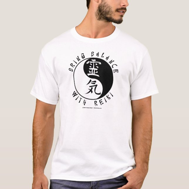 T-shirt Kanji de Yin Yang Reiki (Devant)