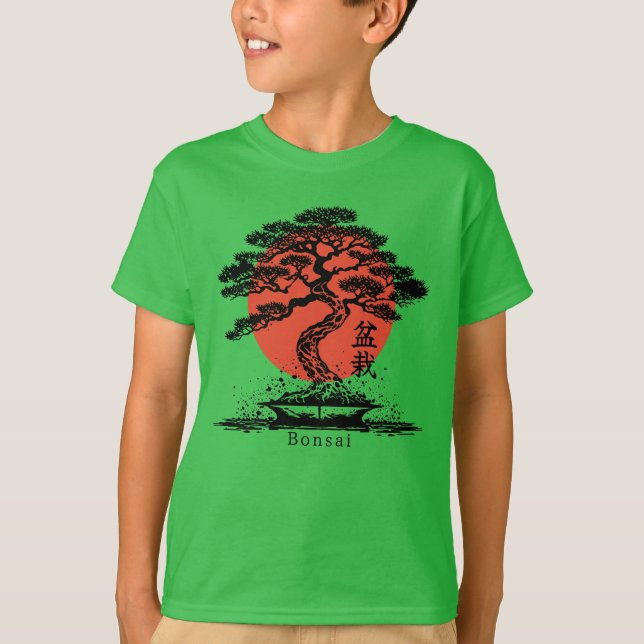 T-shirt Kanji japonais Bonsai Personnalisé (Devant)