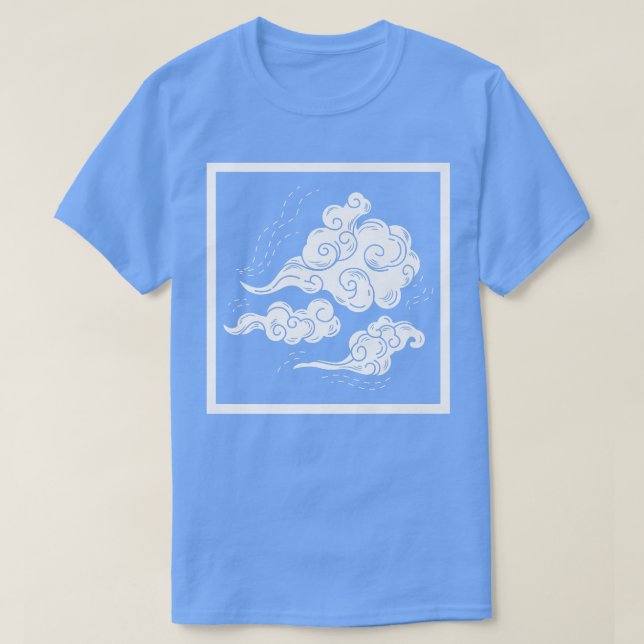 T-shirt Kanji Japonais Nuages Japon Rétro 80s 90s Weaboo A (Design devant)