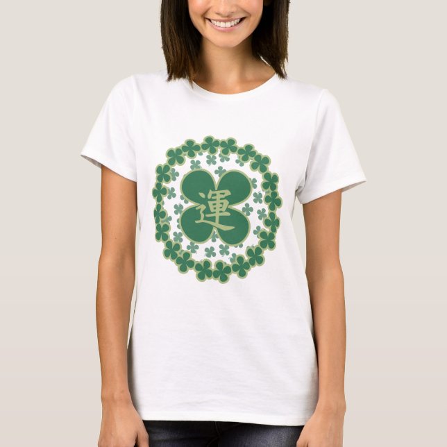 T-shirt Kanji Jour de la Saint Patrick Shamrock (Devant)