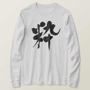 T-shirt [Kanji] manches longues stylisées