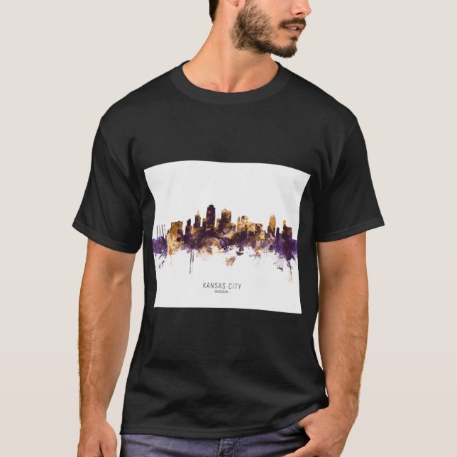 T-shirt Kansas City Missouri Skyline Oversized 5 (Devant)