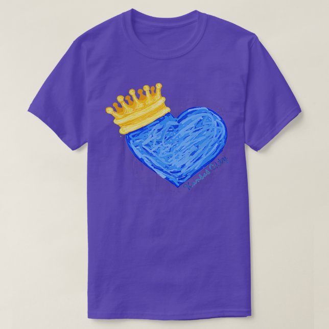 T-shirt Kansas City Royal Blue Heart and Crown (Design devant)