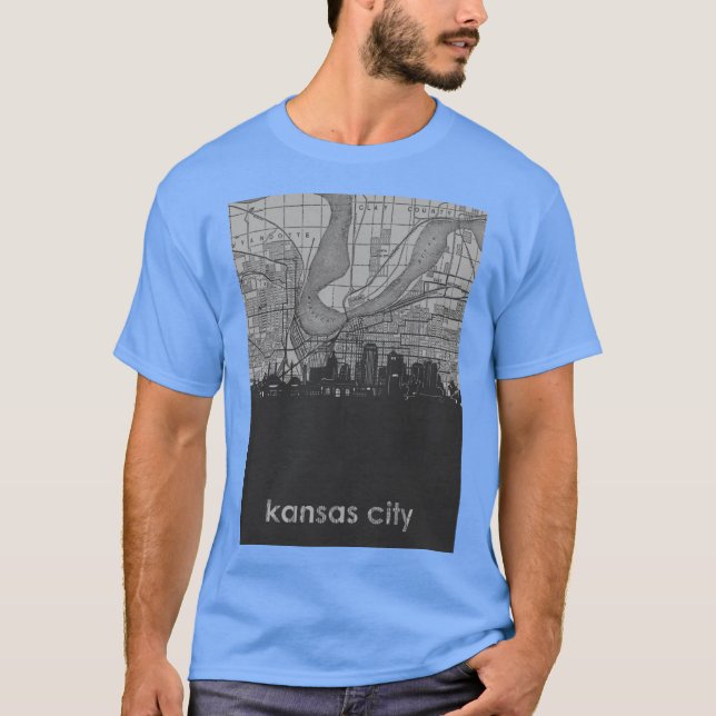 T-shirt kansas city skyline 3 (Devant)