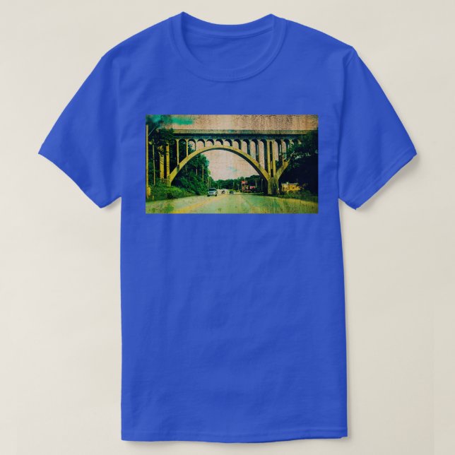 T-shirt Kansas City Southern Concret Railroad Bridge Grun (Design devant)