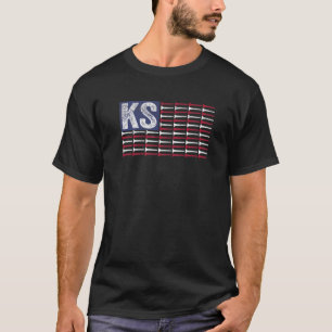 T-shirt Kansas État d'origine KS Drapeau Américain Patriot