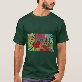 T-shirt Kansas KS Love A Colorful Watercolor State Map Sil