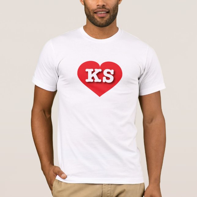 T-shirt Kansas Red Heart - J'aime KS (Devant)